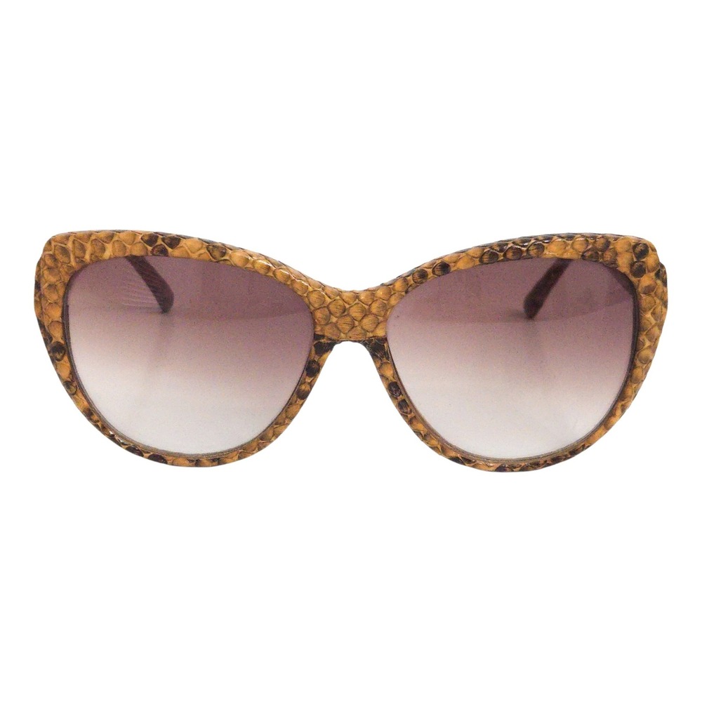 Charles Jourdan France Vtg 80s Handmade Brown Snakeskin Sunglasses- DISPLAY ONLY